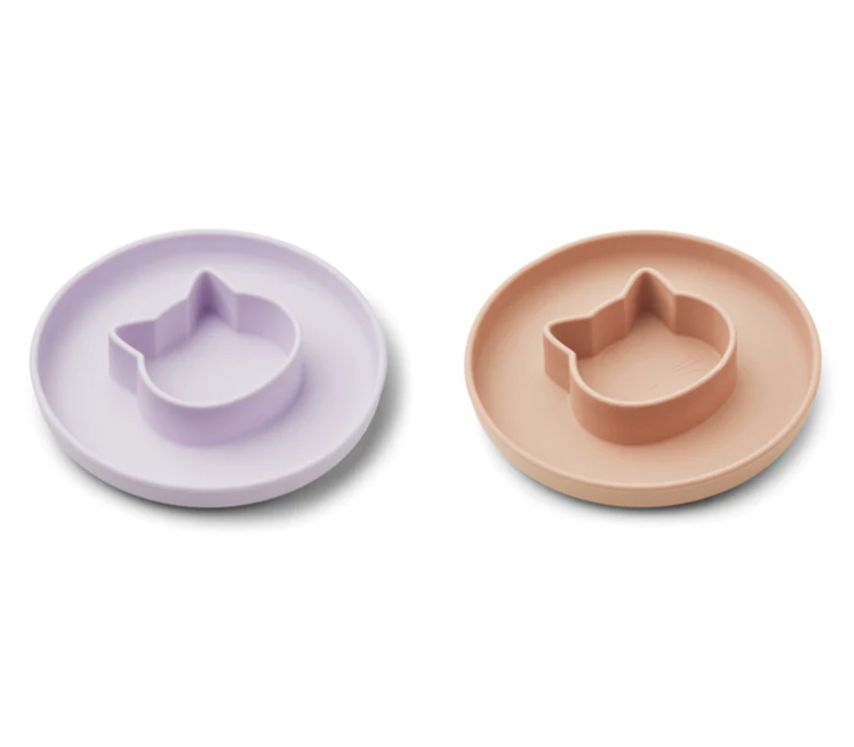 [Liewood] Gordon Plate 2Pack - Cat Light Lavender rose mix