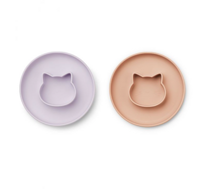 [Liewood] Gordon Plate 2Pack - Cat Light Lavender rose mix