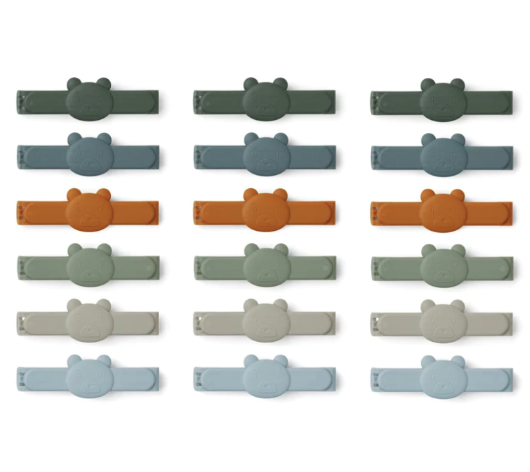 GONZO BAG CLIPS 18 PACK MR BEAR / FAUNE GREEN MULTI MIX