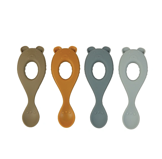 LIVA SILICONE SPOON 4 PACK Blue multi mix