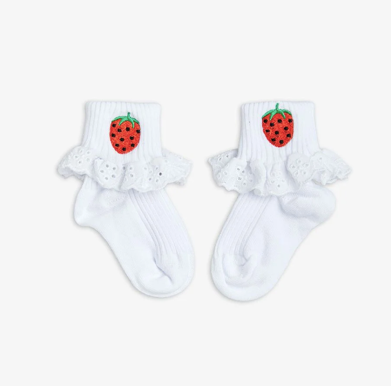 Mini rodini Strawberries lace socks