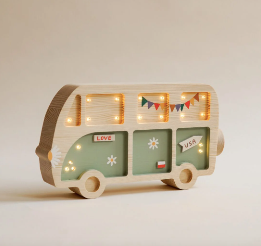 [r o o m G A G A ] Wooden Hippie Van Lamp