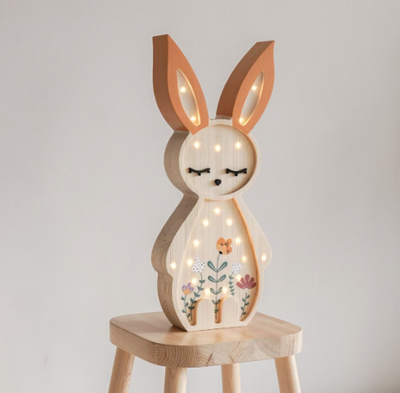 [r o o m G A G A ] Wooden Bunny Lamp - Spring Edition