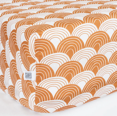 [Swedish linens] Rainbow Pillowcase - Cinnamon Brown