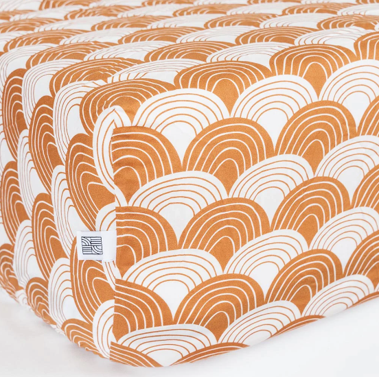 [Swedish linens] Rainbow Pillowcase - Cinnamon Brown