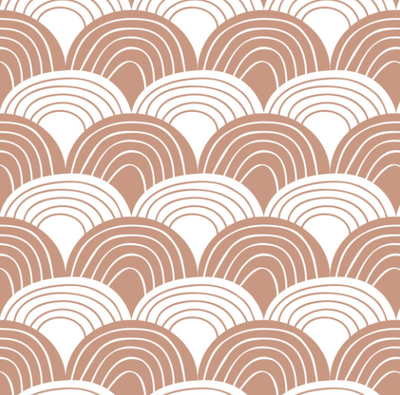 [Swedish linens] Rainbow Pillowcase - Terracotta pink