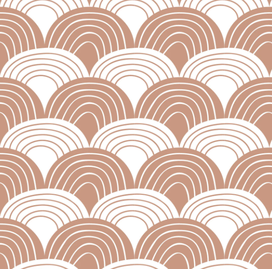 [Swedish linens] Rainbow Pillowcase - Terracotta pink