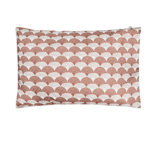 [Swedish linens] Rainbow Pillowcase - Terracotta pink