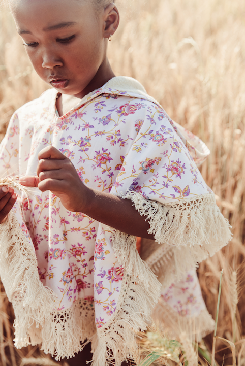 [Louise Misha] - Strand Cape Mael - Creme Bucolia Fields