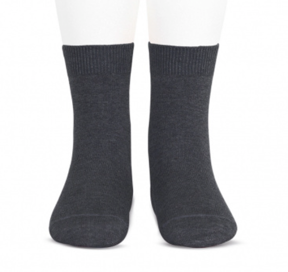 [Condor] Plain Stitch Basic Short Socks - [290 Antracita]