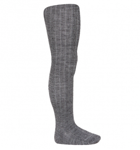 [Condor] Merino Wool - Blend Rib Tights - [967 Light Grey]