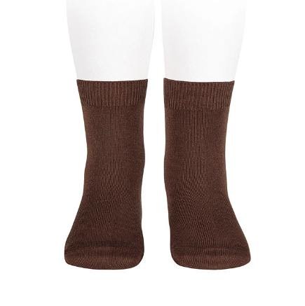 [Condor] Plain Stitch Basic Short Socks - [383 Chestnut]