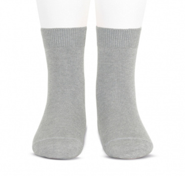 [Condor] Plain Stitch Basic Short Socks - [221 Aluminio]