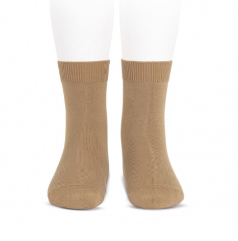 [Condor] Plain Stitch Basic Short Socks - [326 Camel]