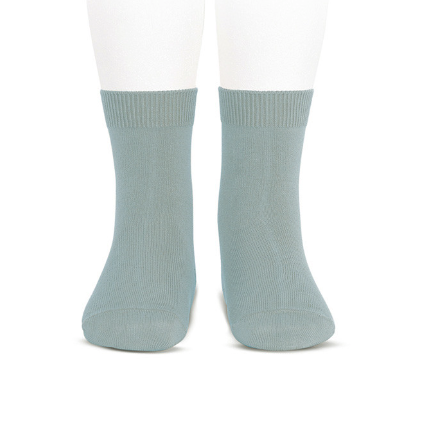[Condor] Plain Stitch Basic Short Socks - [756 Dry Green]