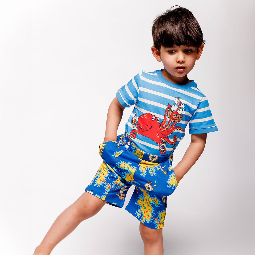 [Smafolk] Shorts with Pirate Map - Royal Blue