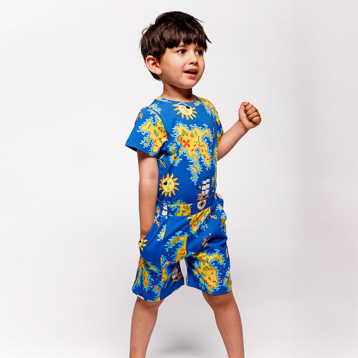 [Smafolk] Shorts with Pirate Map - Royal Blue