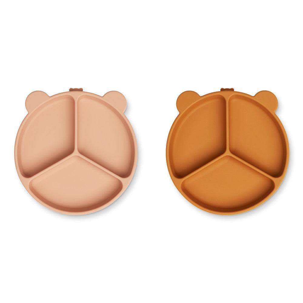[Liewood] Stacy Divider Suction Plate 2-Pack - Mustard / Tuscany Rose