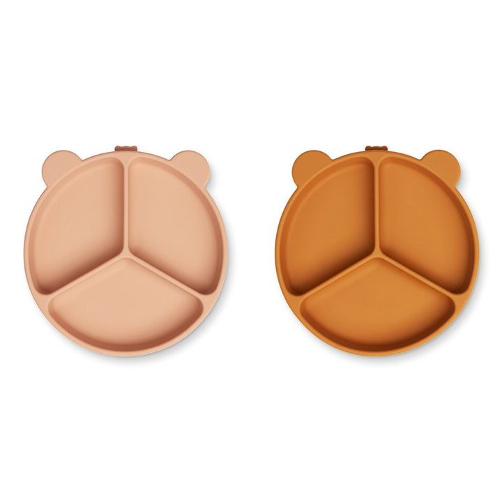 [Liewood] Stacy Divider Suction Plate 2-Pack - Mustard / Tuscany Rose