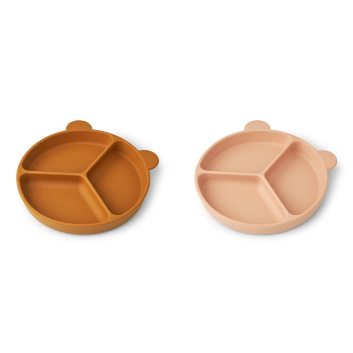 [Liewood] Stacy Divider Suction Plate 2-Pack - Mustard / Tuscany Rose