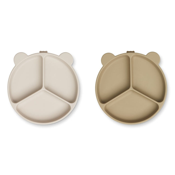 [Liewood] Stacy Divider Suction Plate 2-Pack - Sandy / Oat