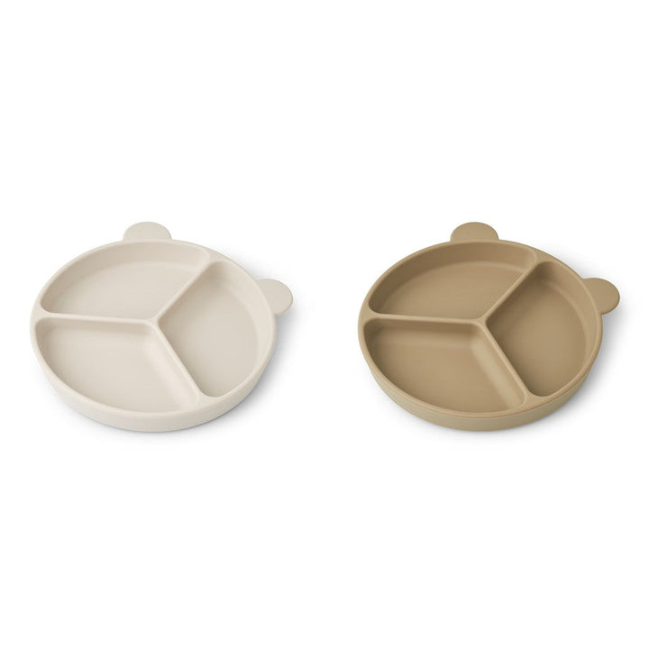[Liewood] Stacy Divider Suction Plate 2-Pack - Sandy / Oat