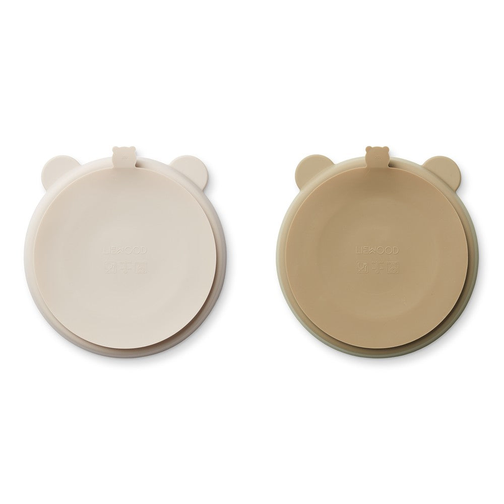 [Liewood] Stacy Divider Suction Plate 2-Pack - Sandy / Oat