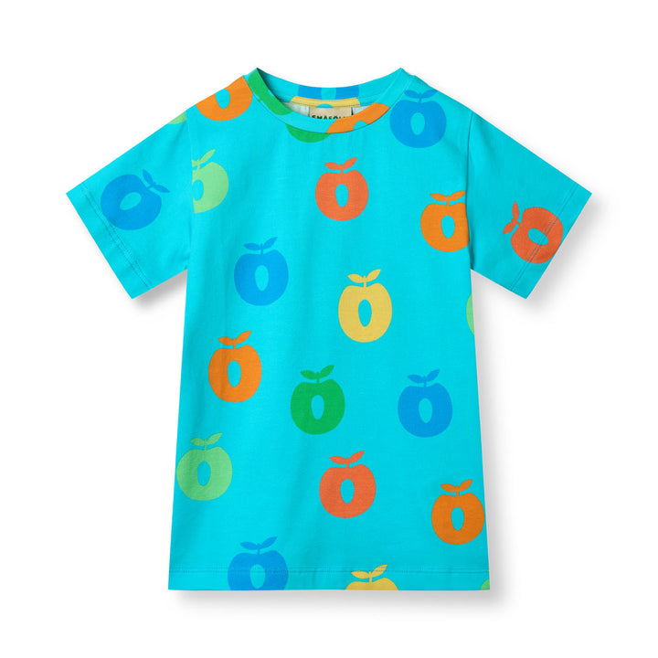 [Smafolk] T-shirt With Apple - Blue Atoll