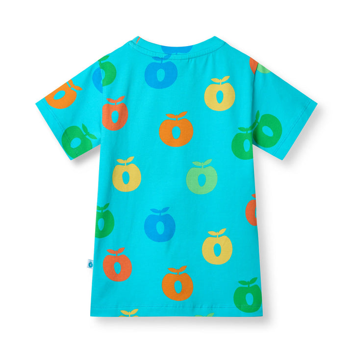 [Smafolk] T-shirt With Apple - Blue Atoll