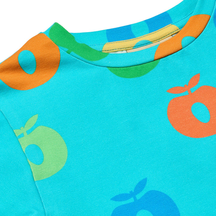 [Smafolk] T-shirt With Apple - Blue Atoll