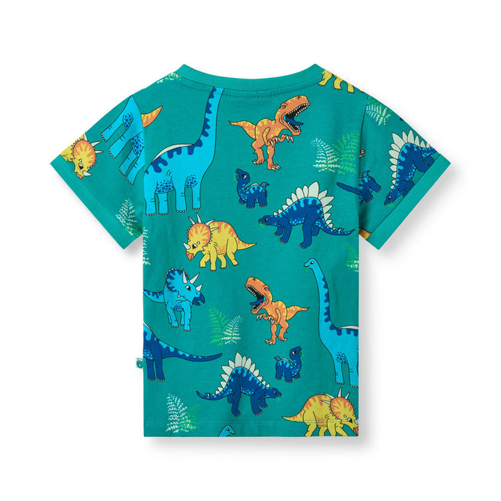 [Smafolk] T-shirt with dinosaurs - Teal
