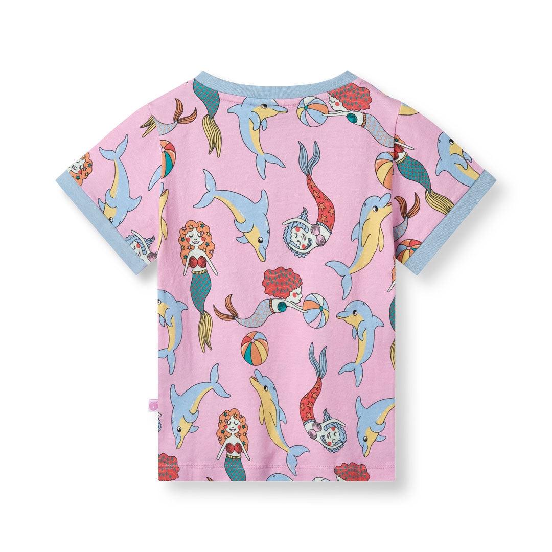 [Smafolk] T-shirt With Mermaids And Dolphins - Pink Lavender