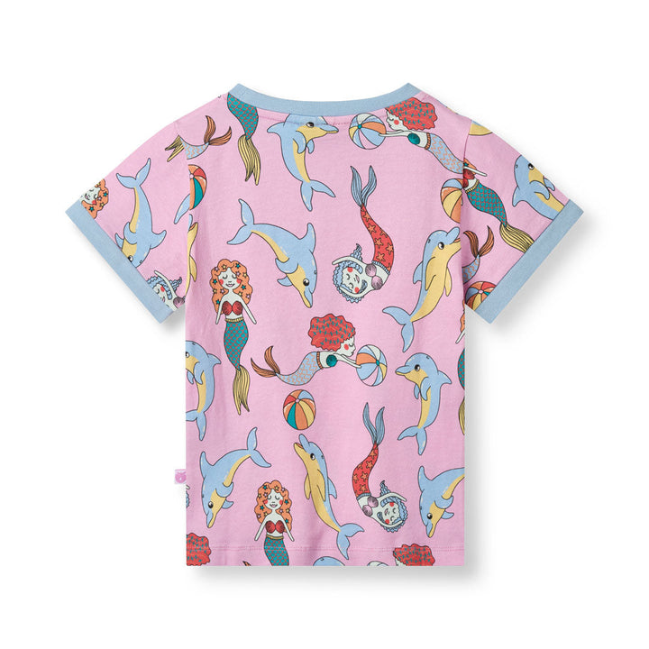 [Smafolk] T-shirt With Mermaids And Dolphins - Pink Lavender