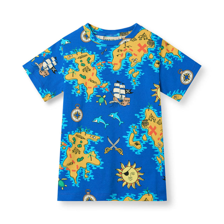 [Smafolk] T-shirt With Pirate Map - Royal Blue