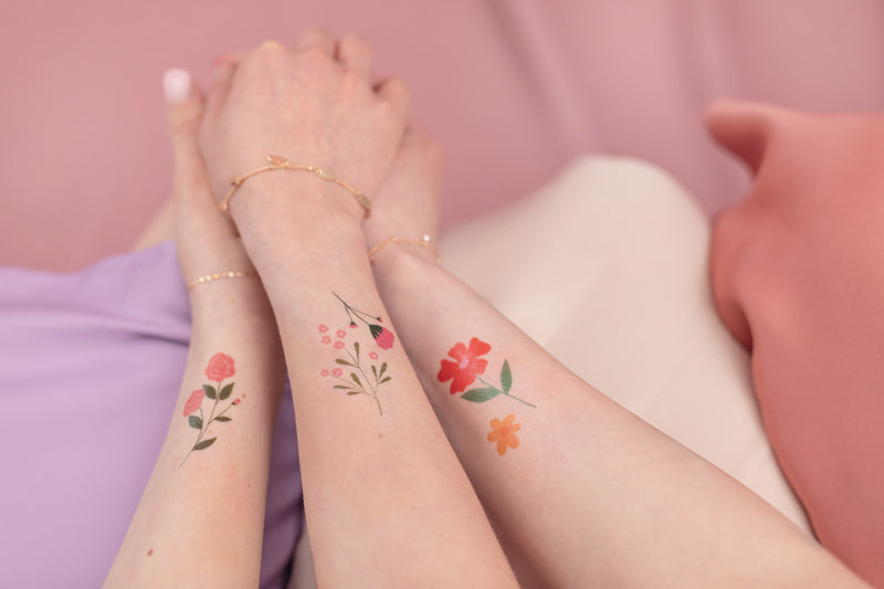 Temporäre Tattoos Blumen, Mix