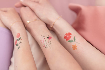 Temporäre Tattoos Blumen, Mix