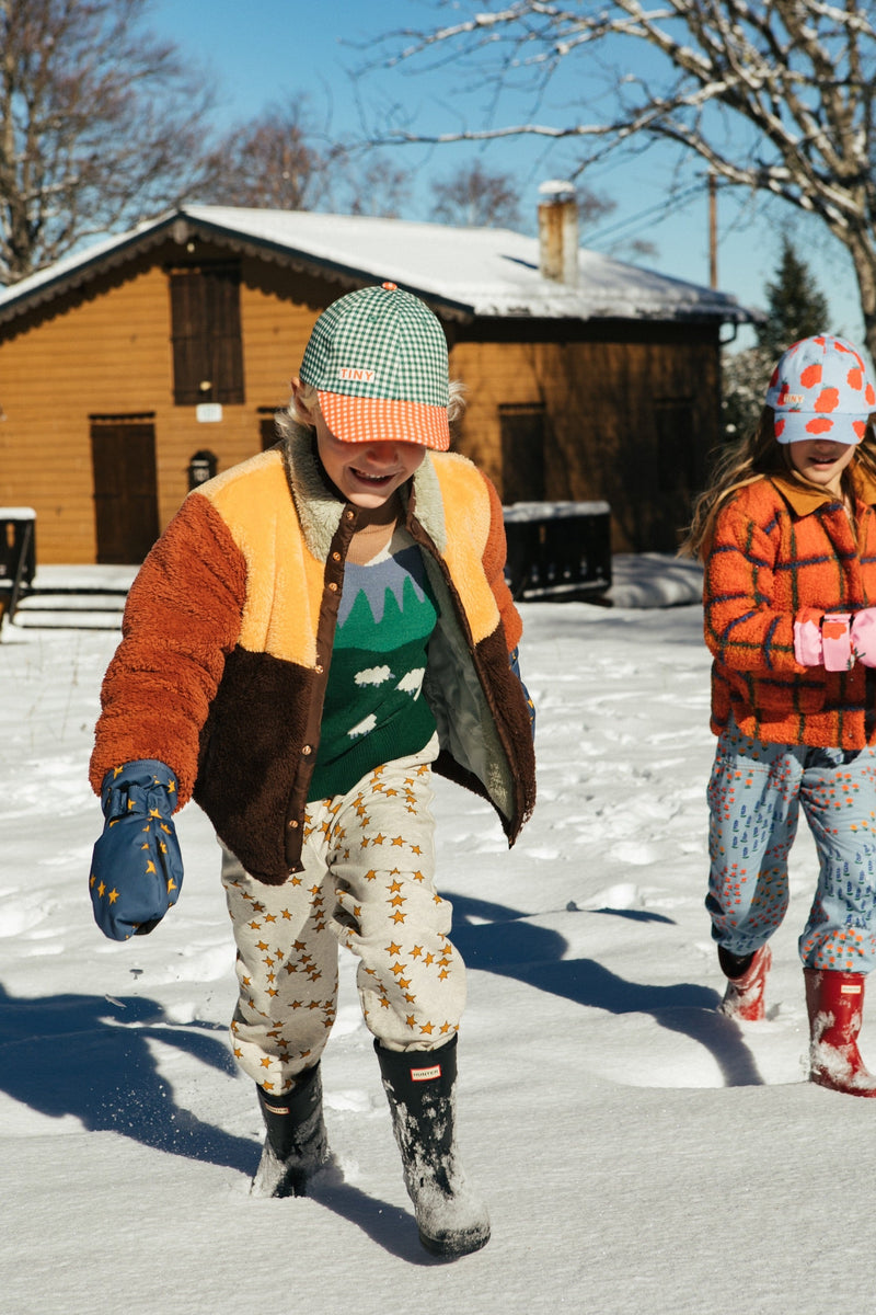 [TINY COTTONS] Polar Sherpa-Jacke mit Farbblock - Dunkelbraun/Weich