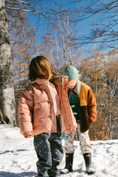 [TINY COTTONS] Polar Sherpa-Jacke mit Farbblock - Dunkelbraun/Weich