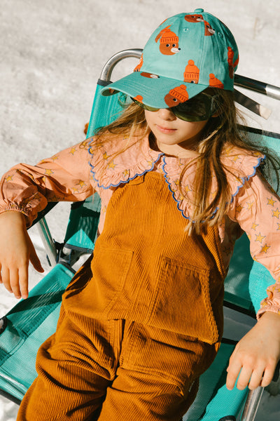 [TINY] BOW scalloped collar blouse / light rust/light cream