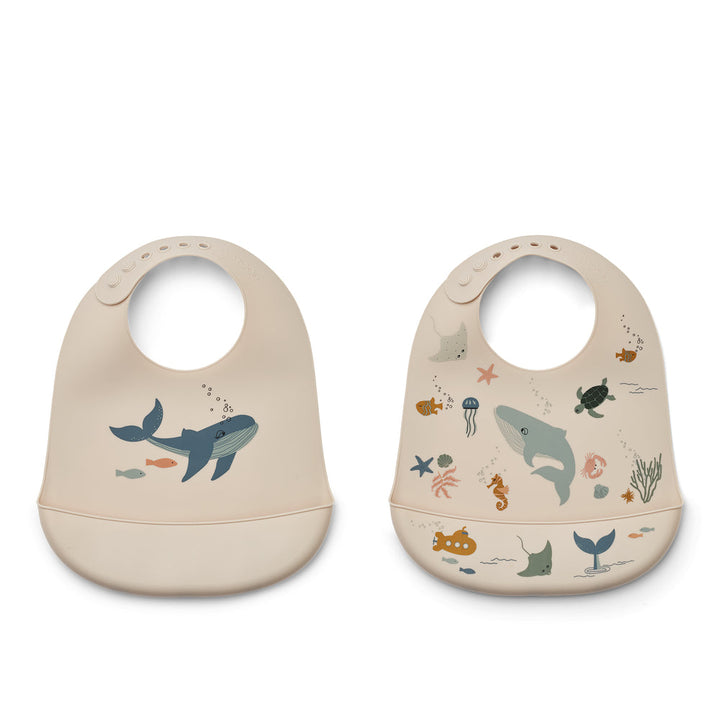 [Liewood] Tilda Printed Bib 2pack - Sea Creature / Sandy