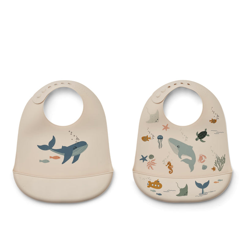 [Liewood] Tilda Printed Bib 2pack - Sea Creature / Sandy