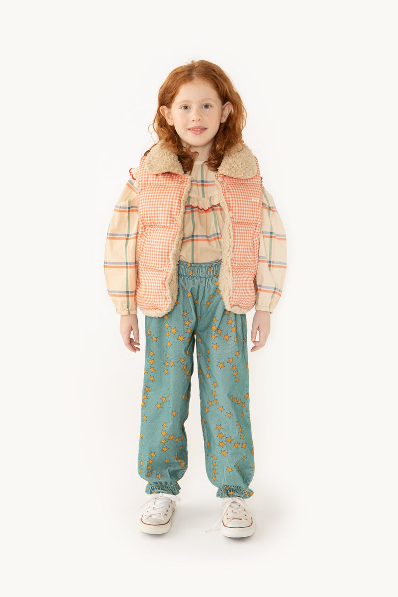 [TINY COTTONS] VICHY PADDED VEST - Light rust / Light Cream