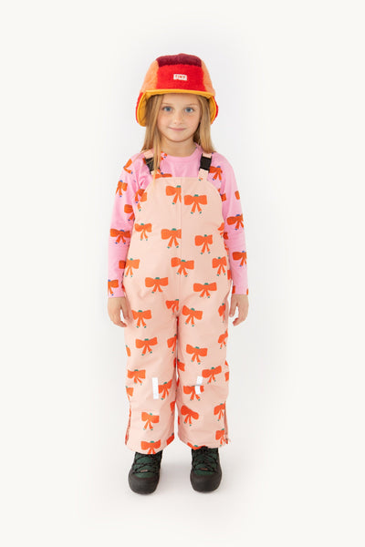 [TINY COTTONS] Tiny Bow Snow Dungarees- Peach