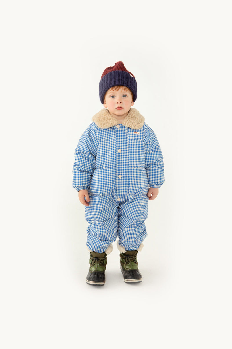 [TINY COTTONS] Vichy Padded Overall - Blue / Light Cream