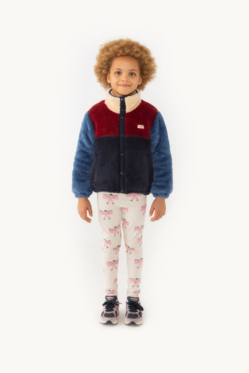 [TINY COTTONS] Color Block Polar Sherpa Jacket - Navy/Deep Red