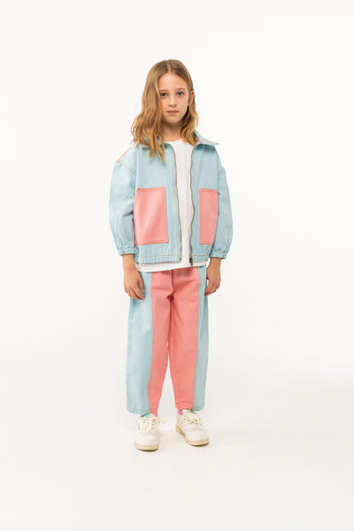 [TINYCOTTONS] Color Blocked Jacket - Warm Blue