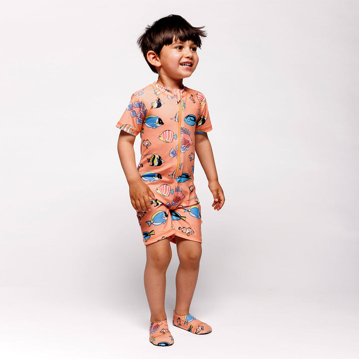 [Smafolk] Bathing Shoes For Children With Fish - Papaya