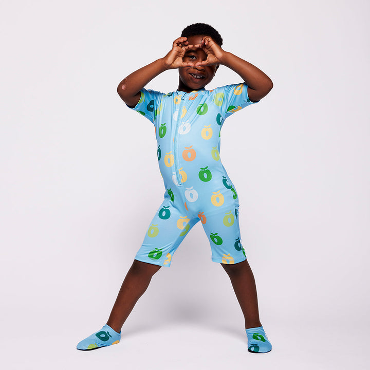 [Smafolk] UV50 Swimming Suit With Apple - Polo Blue