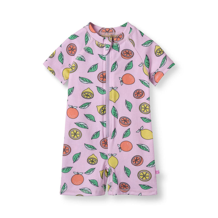 [Smafolk] UV50 Swimsuit With Lemon and Orange - Pink Lavender
