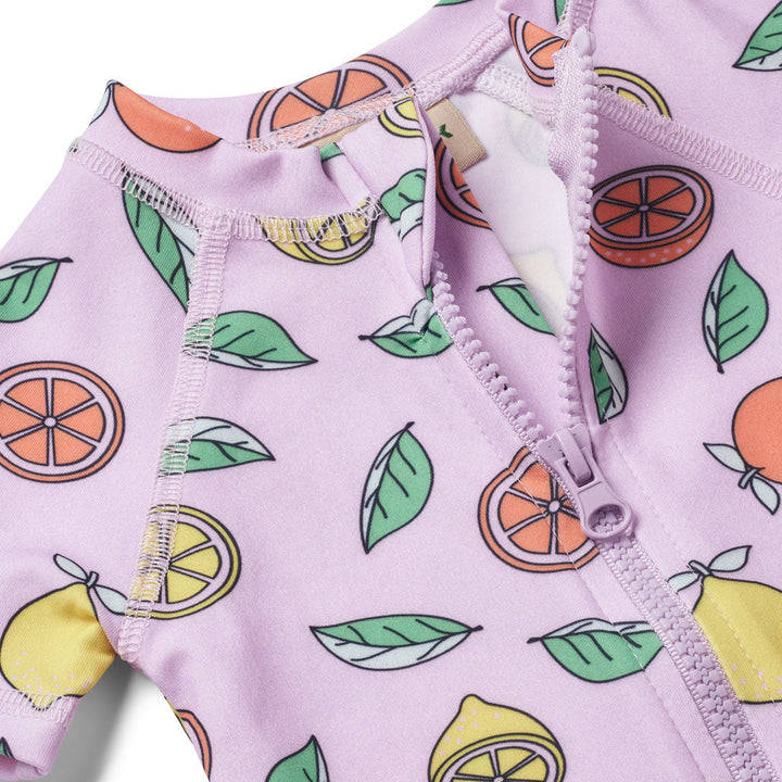 [Smafolk] UV50 Swimsuit With Lemon and Orange - Pink Lavender